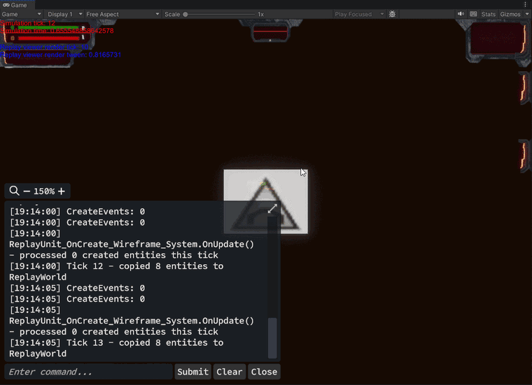 Archived Universal Annihilation runtime showing streamed orange planetary terrain, wireframe entities, and live debugging information